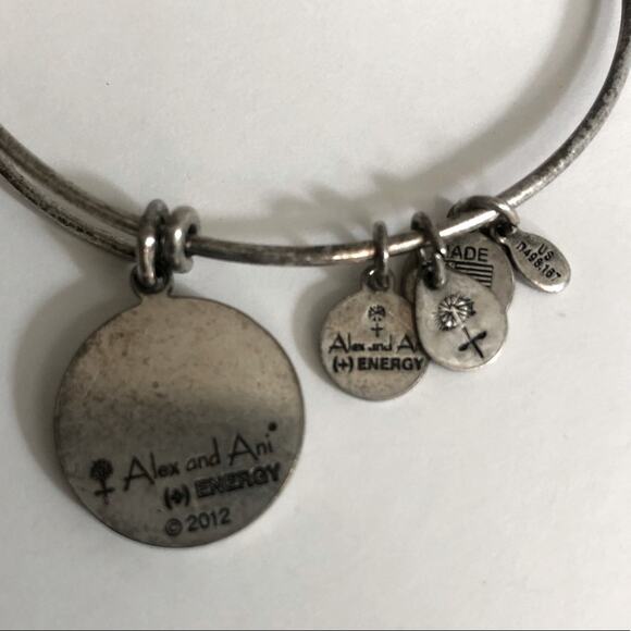 Alex and Ani Fleur de Lis Charm Bangle Rafaelian Silver 2014 - Picture 6 of 6